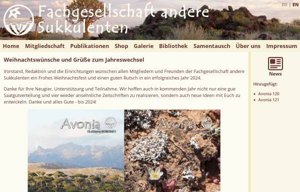 Vorschau von www.fgas-sukkulenten.de, FGaS - Fachgesellschaft andere Sukkulenten