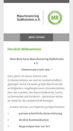 Vorschau der mobilen Webseite www.maschinenringsteinburg.de, Maschinenring Steinburg e.V.