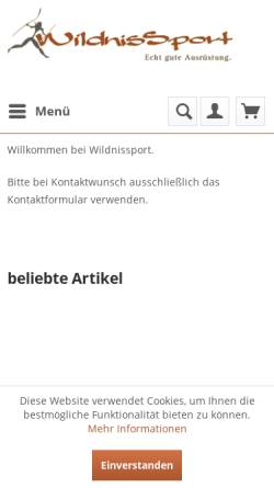 Vorschau der mobilen Webseite wildnissport.de, Wildnissport GmbH