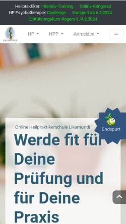 Vorschau der mobilen Webseite www.likamundi.de, Heilpraktikerschule Likamundi