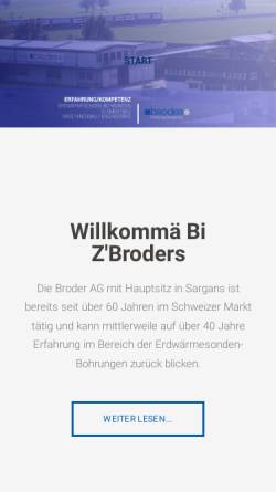 Vorschau der mobilen Webseite broder.ch, Broder AG