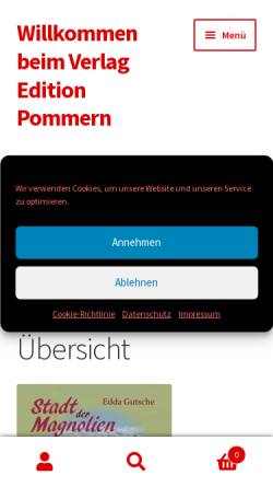 Vorschau der mobilen Webseite www.edition-pommern.com, Edition-Pommern