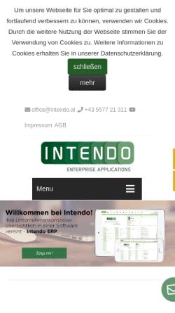 Vorschau der mobilen Webseite www.intendo.at, AutomationNext GmbH