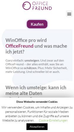 Vorschau der mobilen Webseite www.winofficepro5.de, WinOffice pro 5