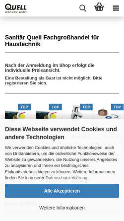 Vorschau der mobilen Webseite www.quell.de, Sanitär Quell - Der Armaturenprofi GmbH