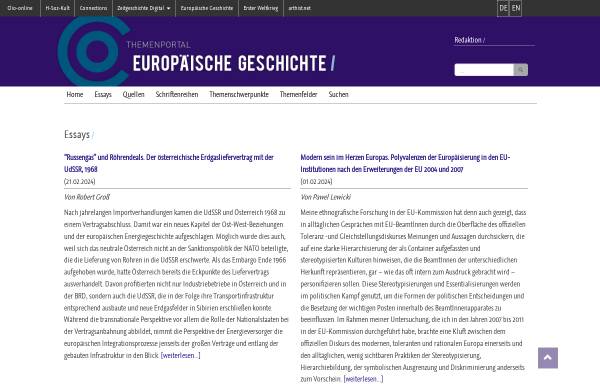 Vorschau von www.europa.clio-online.de, Themenportal Europäische Geschichte