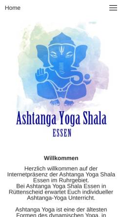 Vorschau der mobilen Webseite www.ashtangayoga-essen.de, Ashtanga Yoga Essen