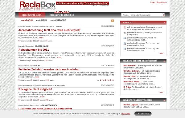 Vorschau von de.reclabox.com, ReclaBox Deutschland AG i.G.
