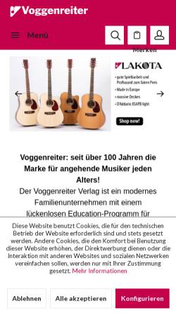Vorschau der mobilen Webseite www.voggenreiter.de, Voggenreiter Verlag GmbH