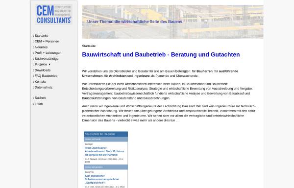 Vorschau von www.cemconsultants.de, CEM Consultants Prof. Wanninger + Comp. GmbH
