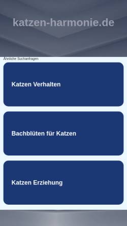 Vorschau der mobilen Webseite www.katzen-harmonie.de, Katzen-Harmonie
