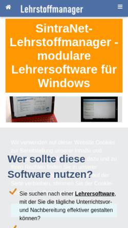 Vorschau der mobilen Webseite www.lehrstoffmanager.de, SintraNet-Lehrstoffmanager
