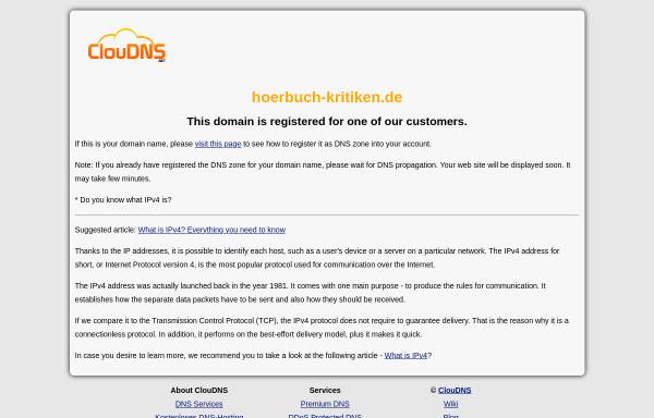 Vorschau von www.hoerbuch-kritiken.de, Hoerbuch-Kritiken.de