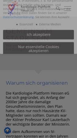 Vorschau der mobilen Webseite www.kardiologie-plattform-hessen.de, Kardiologie-Plattform Hessen