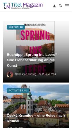 Vorschau der mobilen Webseite titel-magazin.de, Literatur und mehr