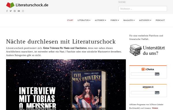 Vorschau von literaturschock.de, Literaturschock