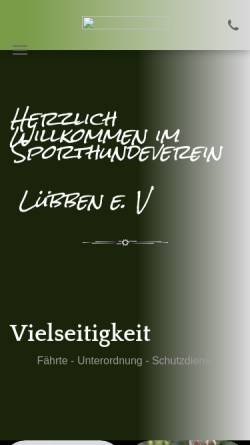Vorschau der mobilen Webseite www.hsv-luebben.de, Sporthundeverein Lübben e. V.