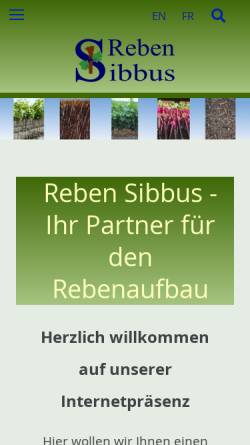 Vorschau der mobilen Webseite sibbus.com, Reben Sibbus GmbH