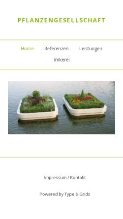 Vorschau der mobilen Webseite www.pflanzengesellschaft.com, Seeger, Antje - Pflanzengesellschaft