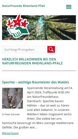 Vorschau der mobilen Webseite www.naturfreunde-rlp.de, Naturfreunde
