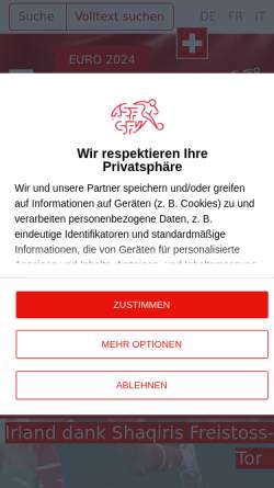 Vorschau der mobilen Webseite www.football.ch, SFV - Frauenfußball in der Schweiz