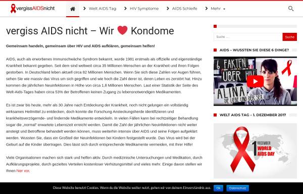 Vorschau von www.vergissaidsnicht.de, Vergiss Aids nicht e.V.