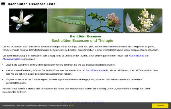 Vorschau von www.bachblueten-essenzen-liste.de, Essenzen der Bachblüten