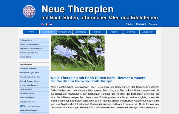 Vorschau von www.sanfte-therapien.de, Neue Therapien mit Bachblüten