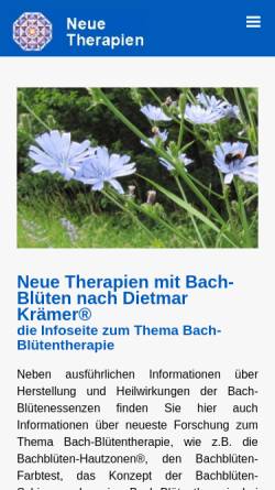 Vorschau der mobilen Webseite www.sanfte-therapien.de, Neue Therapien mit Bachblüten