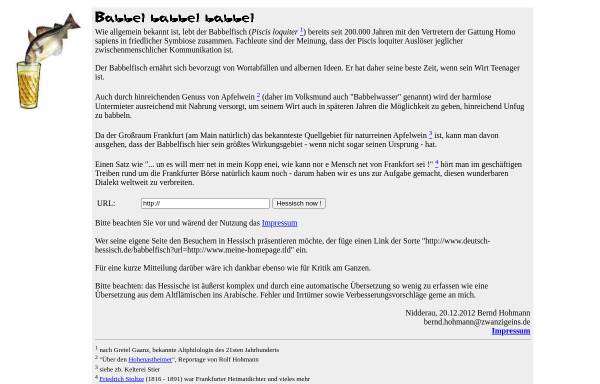 Vorschau von www.deutsch-hessisch.de, Babbelfisch 2.0
