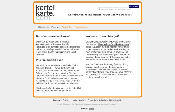 Vorschau von www.karteikarte.com, Karteikarte.com