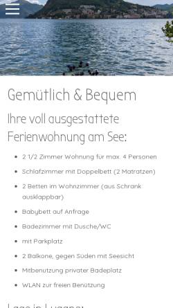 Vorschau der mobilen Webseite www.luganoferien.ch, Ferienwohnung