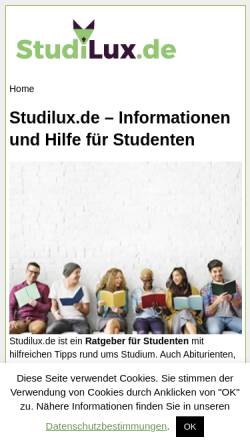 Vorschau der mobilen Webseite www.studilux.de, Studilux.de