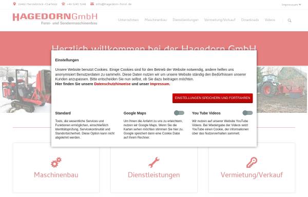 Vorschau von www.hagedorn-forst.de, Hagedorn GmbH