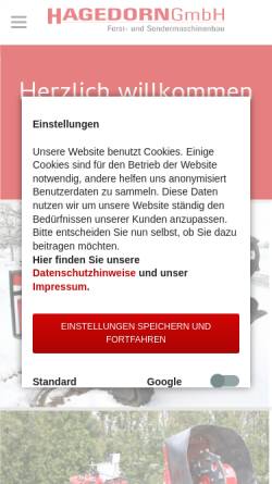 Vorschau der mobilen Webseite www.hagedorn-forst.de, Hagedorn GmbH