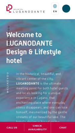 Vorschau der mobilen Webseite www.hotel-luganodante.com, Hotel Lugano Dante Center