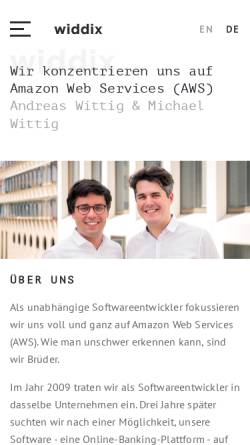Vorschau der mobilen Webseite www.widdix.de, Wittig, Andreas