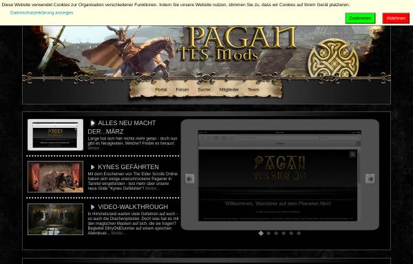 Vorschau von www.pagan-tes-mods.com, Pagan TES-Mods