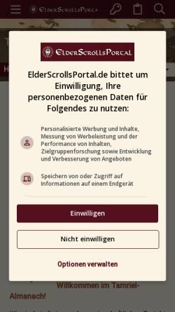 Vorschau der mobilen Webseite www.scharesoft.de, Tamriel-Almanach