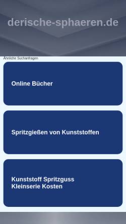 Vorschau der mobilen Webseite www.derische-sphaeren.de, Derishe Sphären