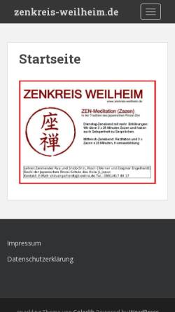 Vorschau der mobilen Webseite www.zenkreis-weilheim.de, Zenkreis Weilheim/OberBayern