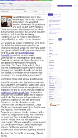Vorschau der mobilen Webseite social-bookmarking.seekxl.de, SeekXL