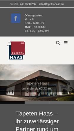Vorschau der mobilen Webseite www.tapetenhaas.de, Tapeten Hass