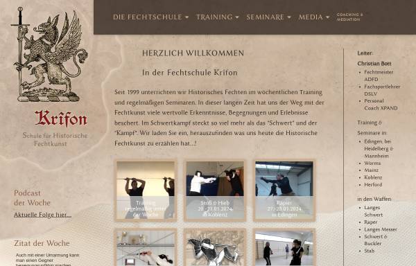 Vorschau von www.krifon.de, Krîfon - Historische Fechtkunst