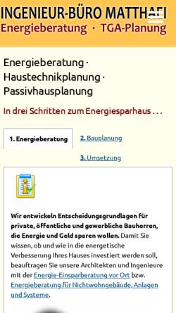 Vorschau der mobilen Webseite energie-effizient-sparen.de, Matthaei, Olof E. Dipl.-Ing. / M.Sc. – Energieberatung