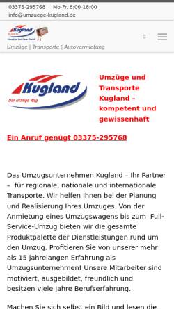 Vorschau der mobilen Webseite umzuege-kugland.de, Kugland Umzüge Uni-Cars GmbH