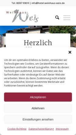 Vorschau der mobilen Webseite www.hotel-weinhaus-weis.de, Hotel Weinhaus Weis