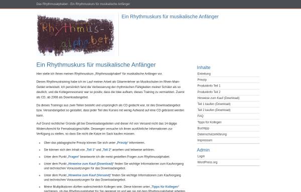 Vorschau von www.rhythmusalphabet.de, Rhytmusalphabet, Stephan Zitzmann