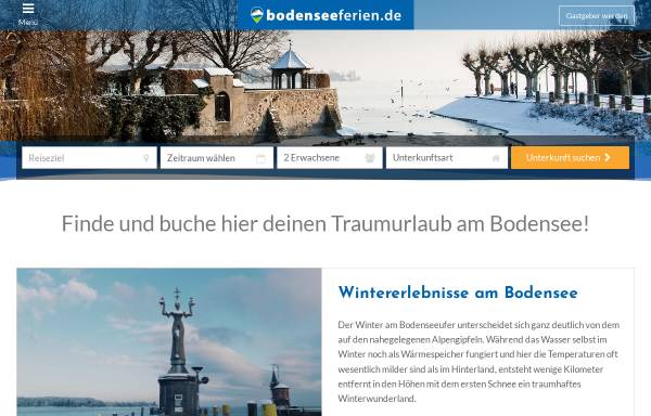 Vorschau von www.bodenseeferien.de, Bodensee Tourismus