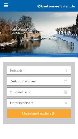 Vorschau der mobilen Webseite www.bodenseeferien.de, Bodensee Tourismus